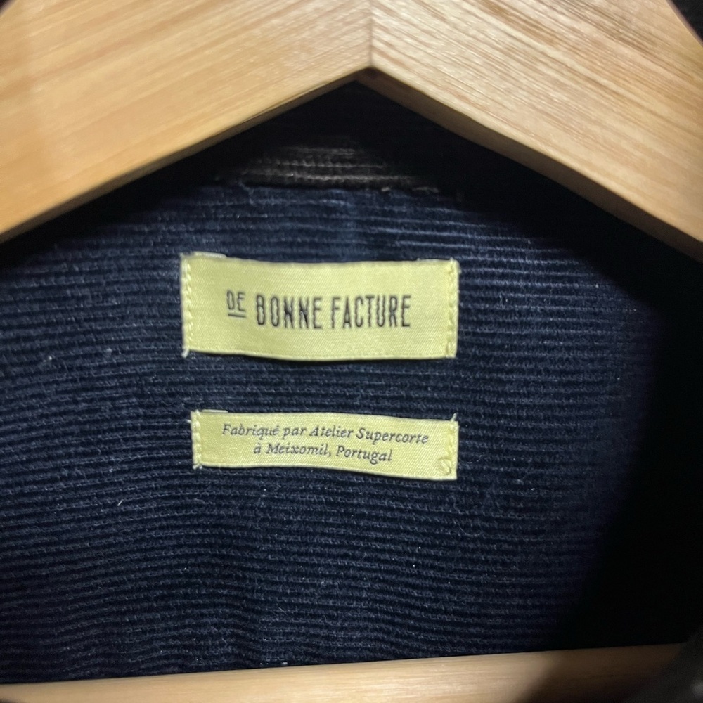 De Bonne Facture Men’s Green and Blue Colorblock Shirt - Picture 3 of 5